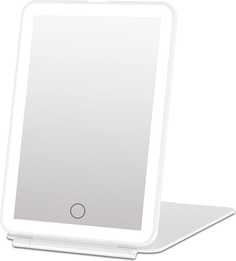 Ayangoods Oplaadbare Make-upspiegel met Verlichting en Touchscreen Draadloze Schoonheidsspiegel LED Make-up Spiegel met Verstelbare Standaard Professionele Make-upspiegel met Heldere Verlichting Compact en Handig Design 72 LED-verlichting