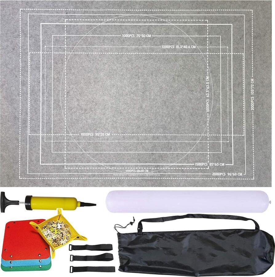 Ayangoods PuzzelmapMultifunctionele Puzzelmat voor Kinderen Veilige Speelomgeving met Educatieve Elementen Inklapbaar en Draagbaar Perfect Accessoire voor Thuis en School Maatnaam: voor 1500PCS