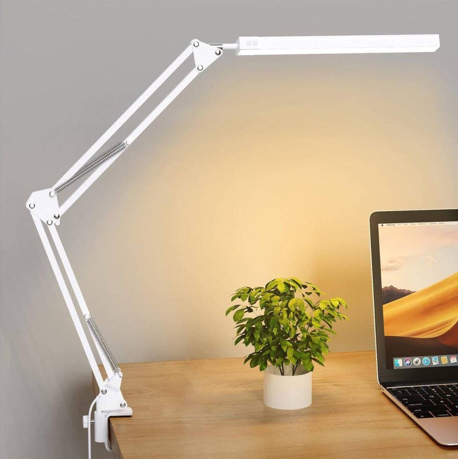 Ayangoods Dimbare Daglicht Monitorlamp met Flexibele Arm Aanpasbare Helderheid Natuurlijke Verlichting voor Werkbank Bureau en Architectentafel Modern Ontwerp Eenvoudige Installatie