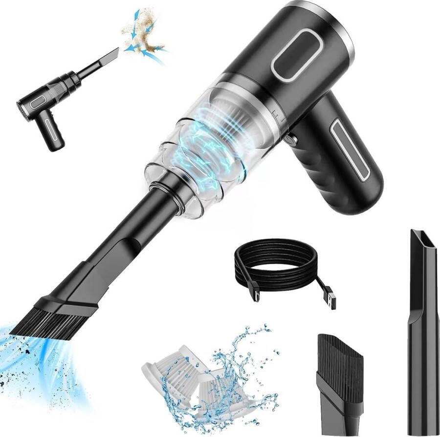 Ayangoods Draadloze Handstofzuiger 6000Pa Mini Draagbare Stofzuiger Krachtige Handstofzuiger Lichtgewicht met Filter voor Auto Thuis Huisdierenhaar
