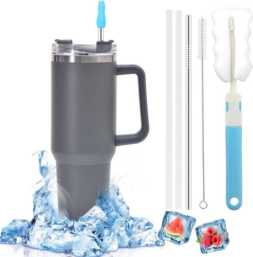 Ayangoods Dubbelwandige roestvrijstalen thermosbeker met geïsoleerde thermobeker Ideaal voor Warme en Koude Dranken Draagbaar Ontwerp Lekvrij Roestvrij Staal 500 ml Capaciteit