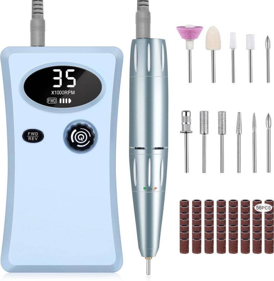 Ayangoods Elektrische Nagelknipper Set Professionele Manicureset voor Thuisgebruik USB Oplaadbaar Inclusief Opzetstukken