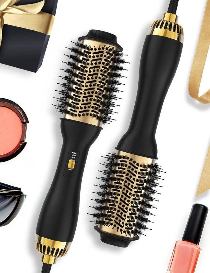 Ayangoods Fohnborstel Roterend Ionic Technologie voor Glanzend Haar Warmteluchtborstel met Keramische Coating 3-in-1 Haarstyler Droog en Style in één Geschikt voor Alle Haartypes