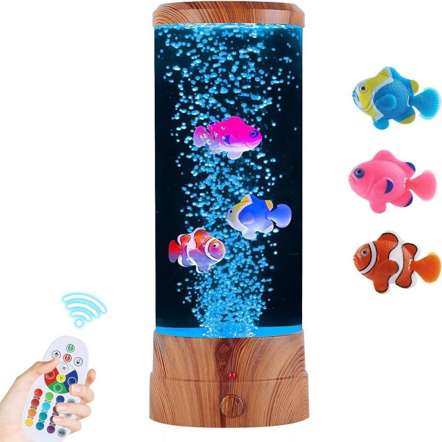 Ayangoods LED Kwallen Aquarium Lamp Realistische Zwemmende Jellyfish Simulatie Meerkleurige LED-verlichting Ontspannende Decoratie voor Kinderen en Volwassenen Nachtlampje met Kalmerende Geluidseffecten (Optioneel)