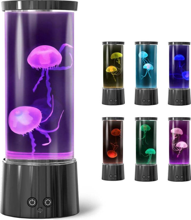Ayangoods LED Kwallen Aquarium Lamp Realistische Zwemmende Jellyfish Simulatie Meerkleurige LED-verlichting Ontspannende Decoratie voor Kinderen en Volwassenen Nachtlampje met Kalmerende Geluidseffecten Unieke Onderwater Sfeerlamp voor Thuis