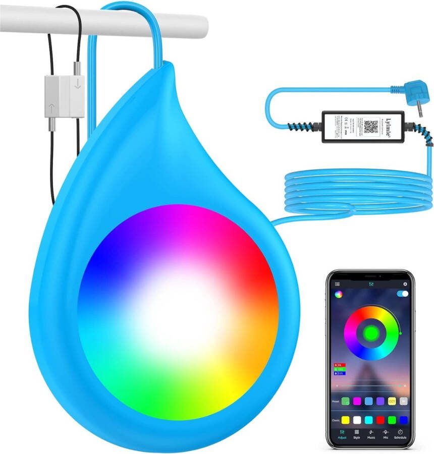 Ayangoods LED Lamp voor Bovengronds Zwembad 10W Hangende RGB Veranderende Onderdompelbare Onderwater Verlichting met App Bediening 16 Miljoen Kleuren Timing Muziek Synchronisatie IP68 Waterdicht