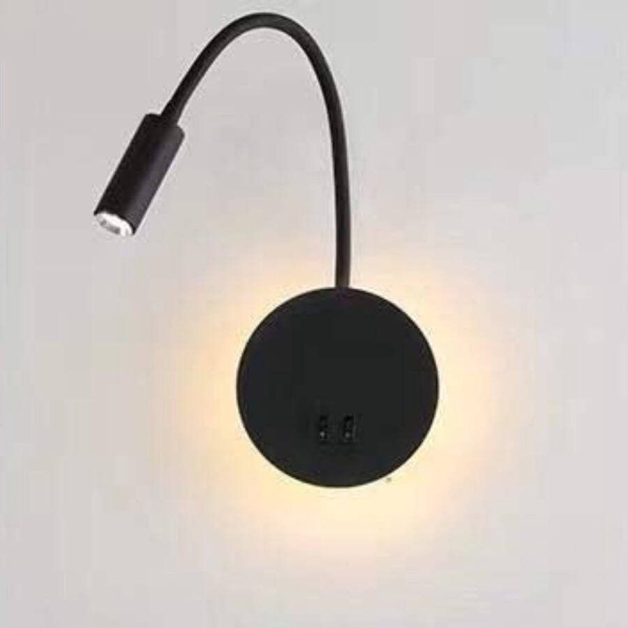 Ayangoods Leeslamp voor Bed met Flexibele Gooseneck-arm en Warm Wit Licht USB Oplaadpoort Ideaal voor Ontspannen Lezen Slaapkamer Verlichting