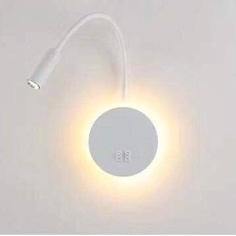 Ayangoods Leeslampje voor Bed Flexibele Gooseneck Bedlamp met Warm Wit Licht Ideaal voor Lezen in Bed Slaapkamer Verlichting met USB Oplaadpoort