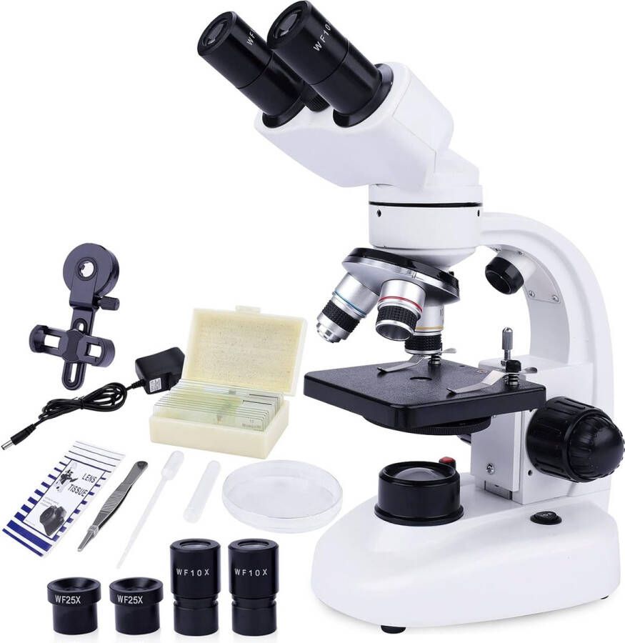 Ayangoods Microscoop en Verrekijker Set voor Kinderen en Volwassenen Ontdekking en Observatie Binoculaire Oculairs Draagbaar en Duurzaam Accessoires Inbegrepen Stem Educatief Speelgoed