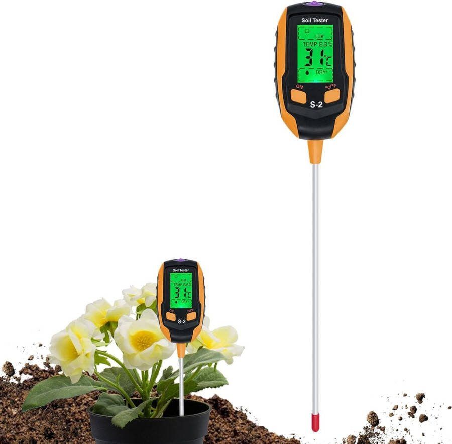 Ayangoods Plantenvochtmeter met temperatuur- en omgevingsvochtigheidsmeting Ideaal voor Buitenplanten Handige Tool voor Plantverzorging