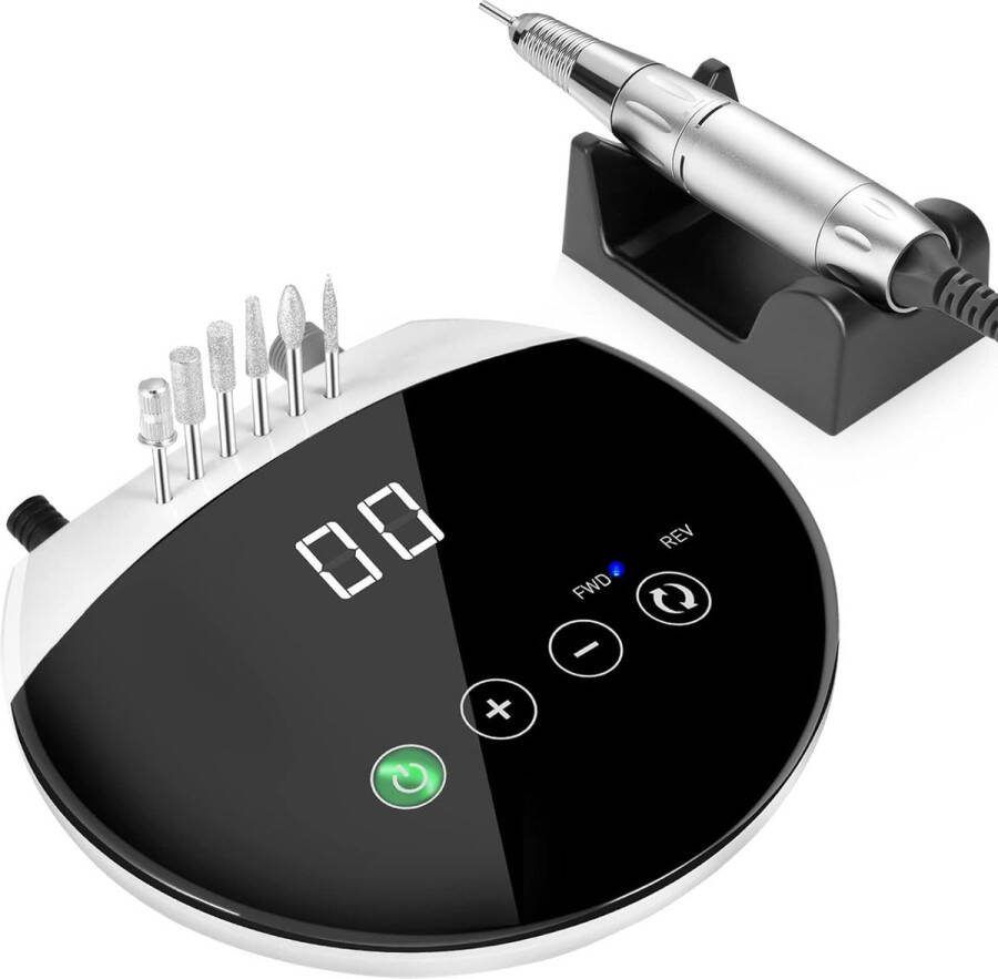 Ayangoods Professionele Elektrische Draaimachine met Touch-Toetsen en HD LED-Display Nagelvijl voor Perfecte Nagelverzorging Instelbare Snelheid Ergonomisch Ontwerp Thuisgebruik en Professioneel Gebruik