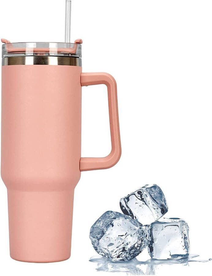 Ayangoods Roestvrij Dubbelwandige Geïsoleerde Koffiebeker Lekvrije Deksel 1120 ml Onderweg Genieten