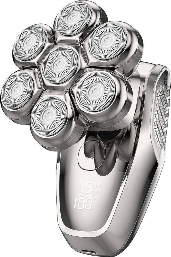 Ayangoods Schedel scheerapparaat Waterdichte Elektrische Scheerapparaat voor Hoofd en Baard Draadloos Oplaadbaar Nat en Droog Scheren LED-indicator