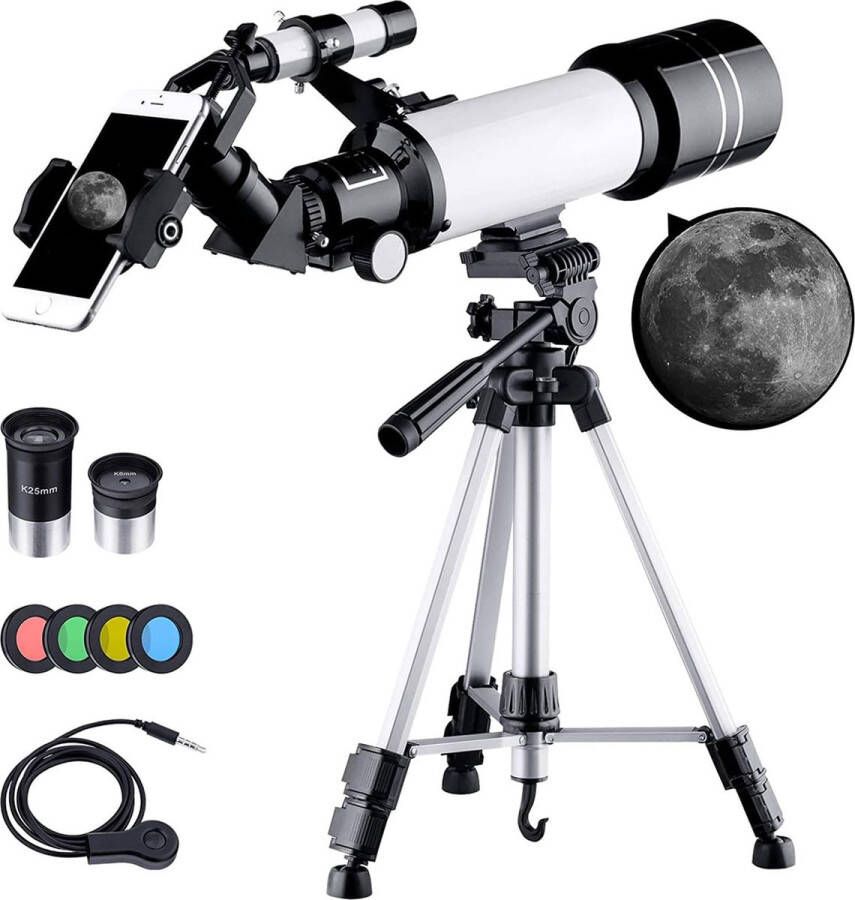 Ayangoods Telescoop voor Astronomie Draagbaar en Verstelbaar Hoogwaardige Optica Inclusief Accessoires Ontdek het Heelal met Gemak