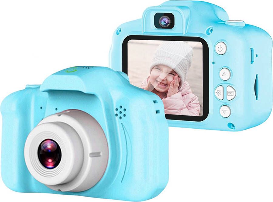 AyeKids Kindercamera 2 in 1 Voor & Achter Camera Incl. 32GB SD Fototoestel voor Kinderen Blauw