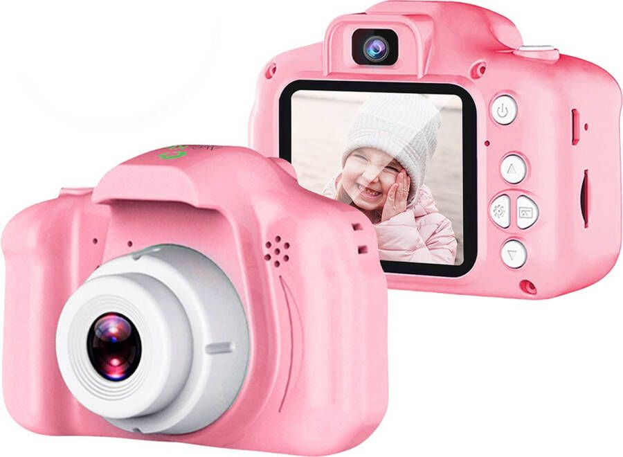 AyeKids Kindercamera 2 in 1 Voor & Achter Camera Incl. 32GB SD 6 x 8 x 5 cm Fototoestel voor Kinderen Roze