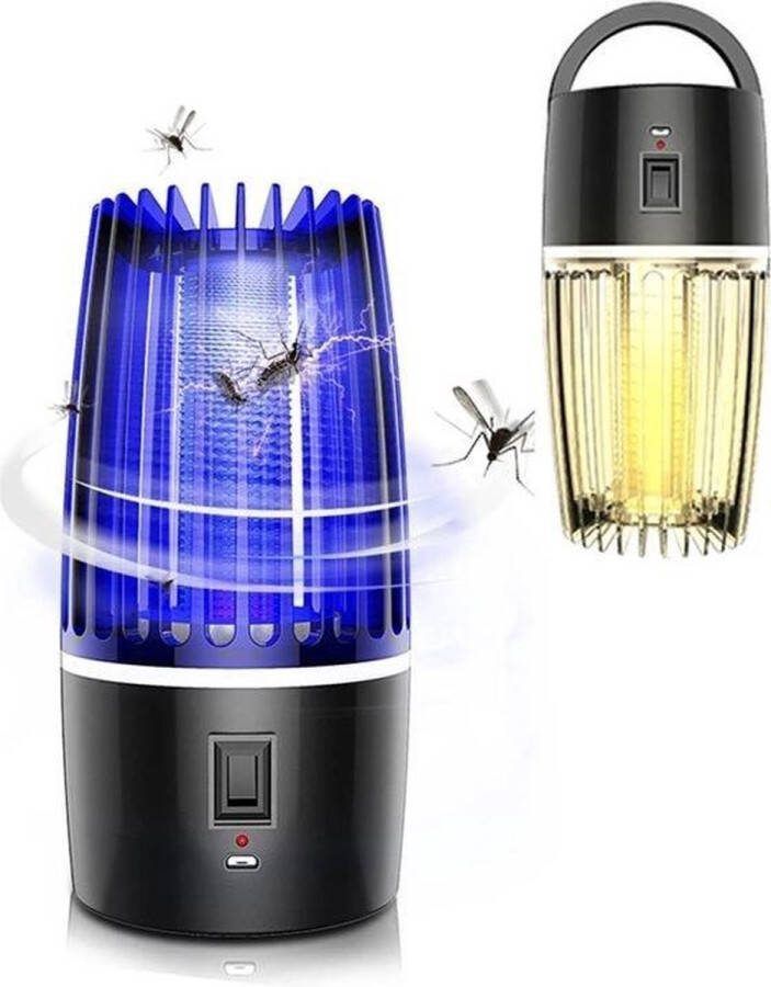 B-care Elektrische Muggenlamp 4000 mAh Batterij Nachtlamp UV Muggenlamp – Muggenvanger Geluidloos Insectenverdelger – Vliegenlamp – Muggendoder – Mosquitokiller- Antimuggenlamp