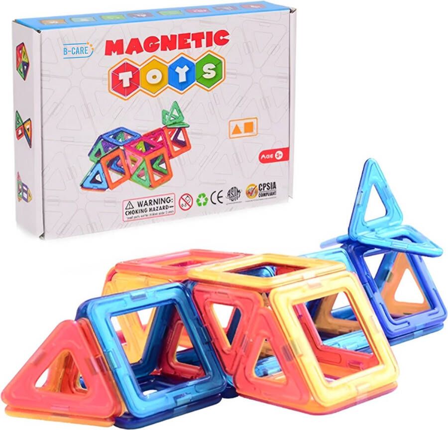 B-care Magnetisch Speelgoed 40 Stuks Voordeelset Montessori STEM en Educatief Speelgoed Bouwblokken en Constructie Magnetic Tiles Magnetische tegels Magnetic toys Magnetische Bouwblokken Veilig Voor Kinderen Kerstcadeau