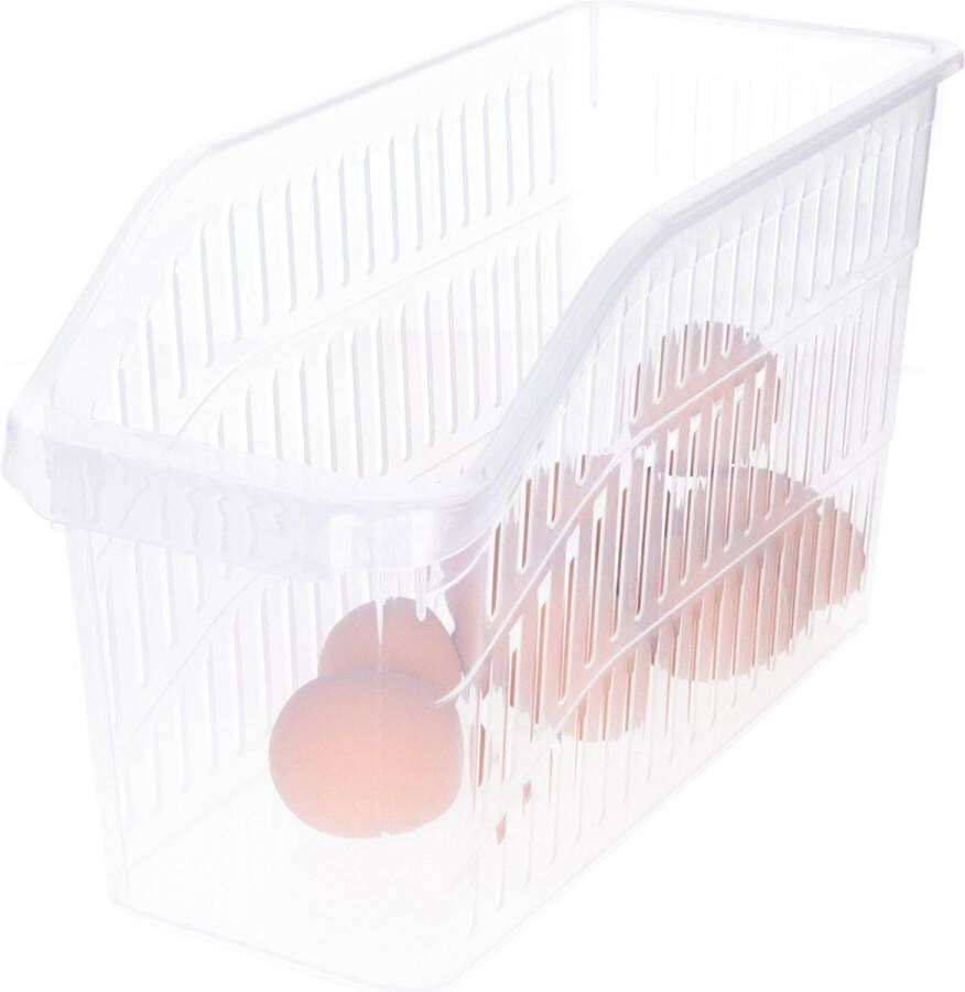B-home Koelkast keuken organiser open mand transparant kunststof 13 x 30 x 17 cm