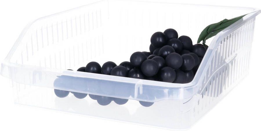 B-home Koelkast keuken organiser open mand transparant kunststof 30 x 25 x 9 cm