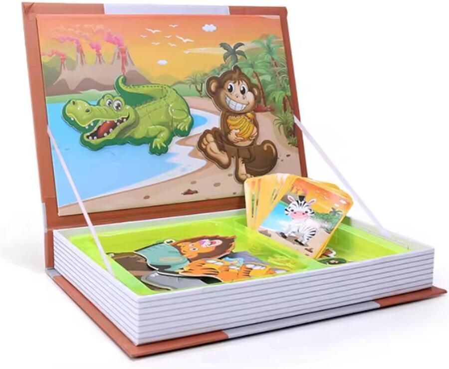 B-Joy Magnetic book Dieren Magneetboek Speelset Puzzel Speelgoed Geschikt vanaf 3 Jaar