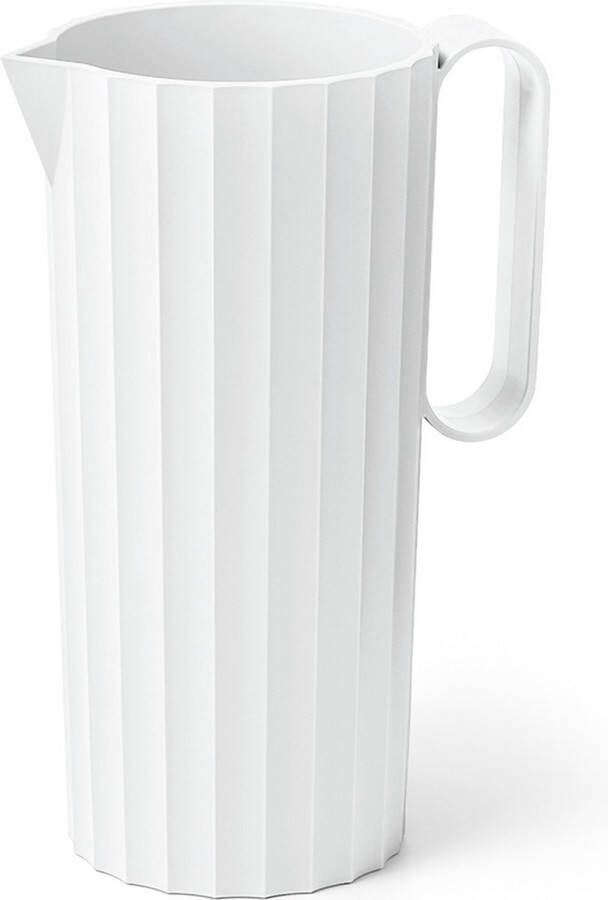 B+ Kunststof schenkkan waterkan Hydria sneeuw wit 16 x 11 x H 24 cm 1700 ml 1 7 liter