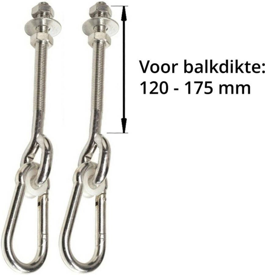 B-PLAY 2 stuks Schommelhaken met Karabijnhaak M12 190 mm