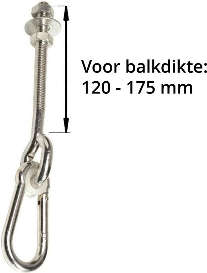 B-PLAY Schommelhaak met Karabijnhaak M12 190 mm (1 stuk)