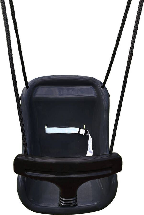 B-PLAY Babyschommel Luxe Antraciet Zwart met BR Touwen #Zwart##