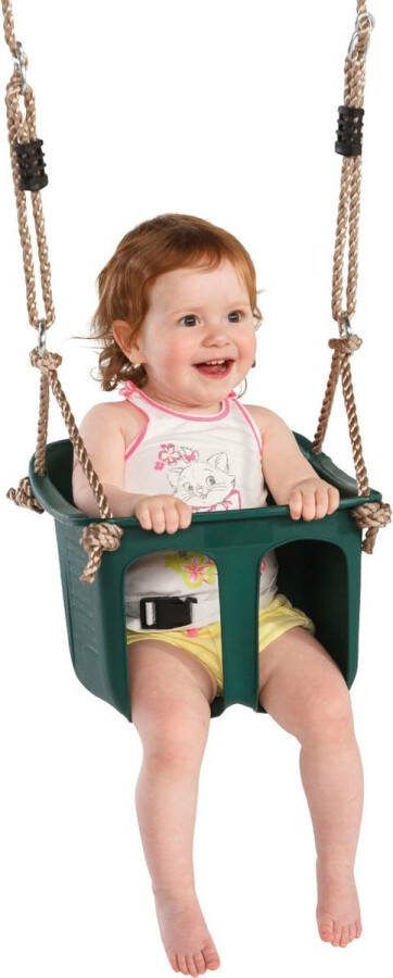 B-PLAY Babyschommel Rigid Kunststof Groen met PP Touwen