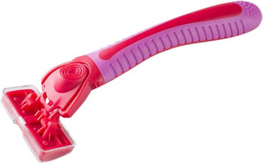 B2X Scheermes met verwisselbare mesjes in een opbergdoos Rood