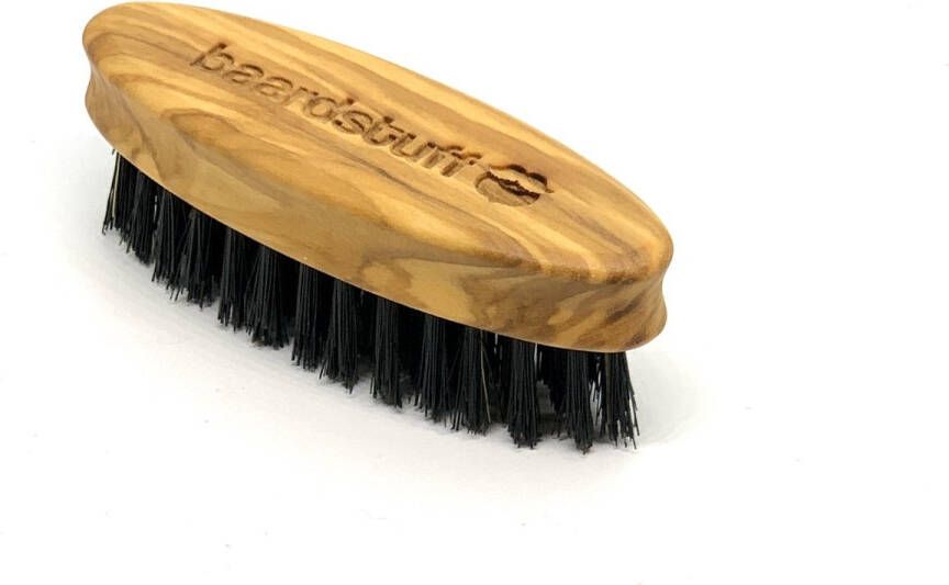 Baardstuff Baardborstel Travel Size Olive Wood Pure Wild Boar Bristles