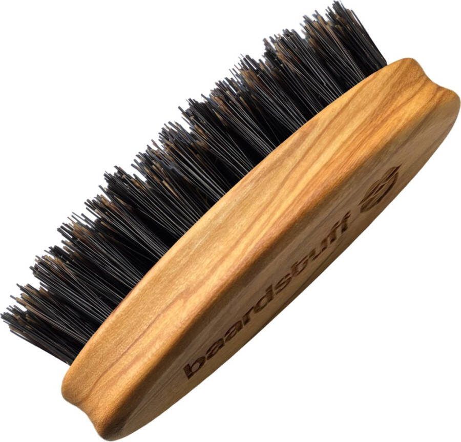 Baardstuff Baardborstel Travel Size Olive Wood Pure Wild Boar Bristles