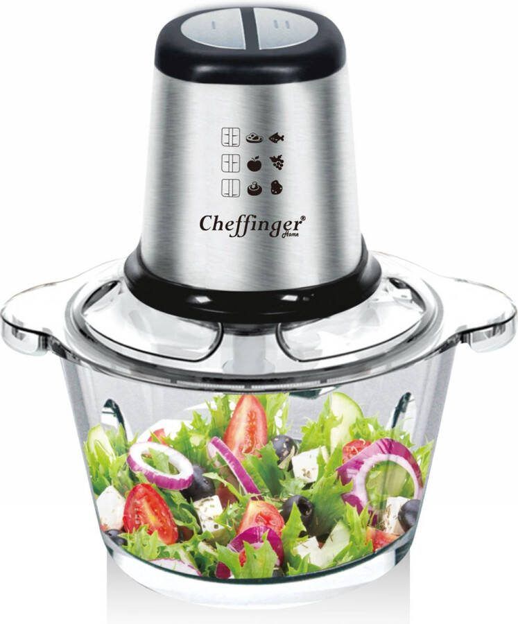Babij cooking Foodprocessor Hakmolen elektrische CF-FP500 Glazen kom 2 liter 500 watt