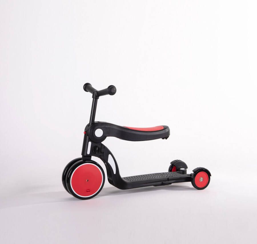 Baboe Driewieler Loopfiets Step Fiets 6 in 1 – Balance Bike Scooter – Geschikt voor 2 tot 6 Jaar Rood