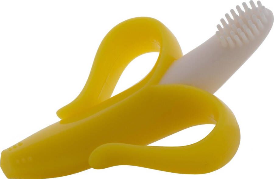 Baby Banana Baby banaan tandenborstel bijtspeeltje – Geel baby tandenborstel bij doorkomende tandjes tandvlees massage babytandenborstel peuter tandenborstel