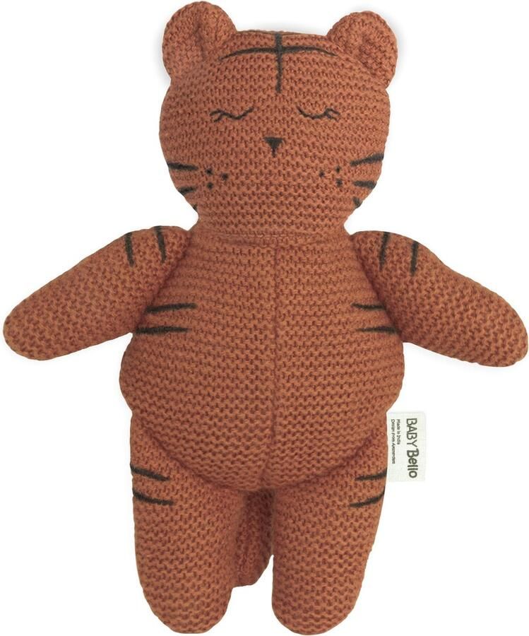 Baby Bello Toby de Tijger Knuffel Mosterd