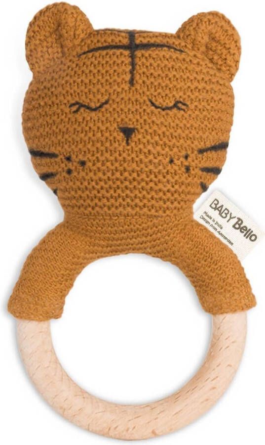 Baby Bello Toby de Tijger – Rammelaar & Bijtring Mosterd
