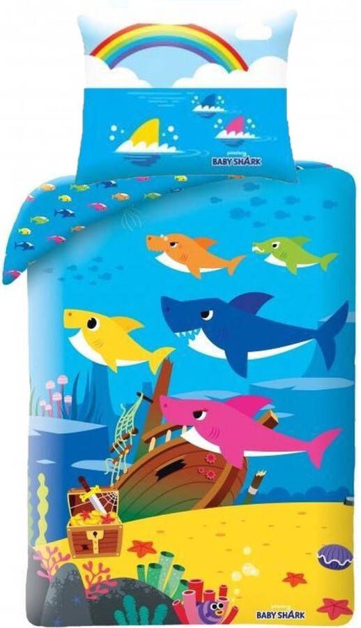 SimbaShop Baby Shark Dekbedovertrek Eenpersoons 140 x 200 cm Multi