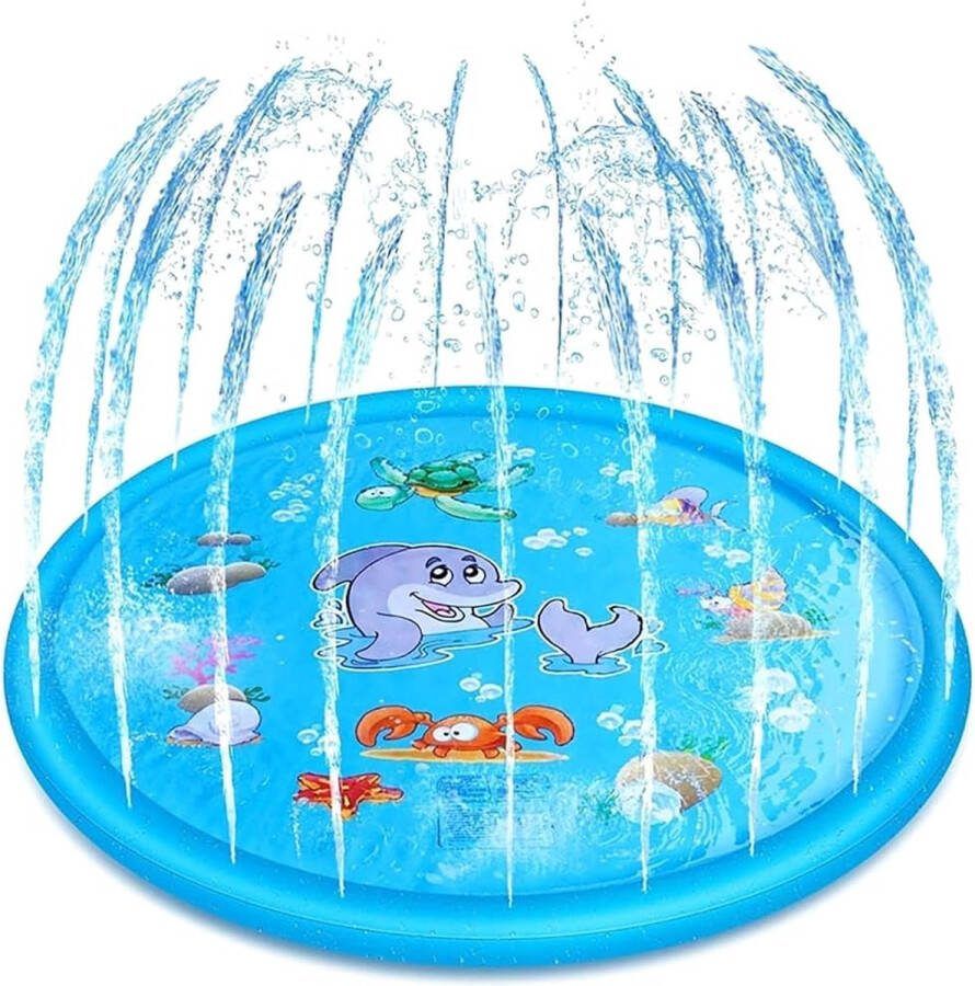 Baby Sonrisa Buitenspraymat Opblaasbare Waterpretmat Waterspeelmat Baby Watermat Water Speelmat Fontein Zwembaden Waterspeelgoed Kinderen Water Speel Mat Met Water Sproeier- Zwemmen Zomer speelset Water Spel Set