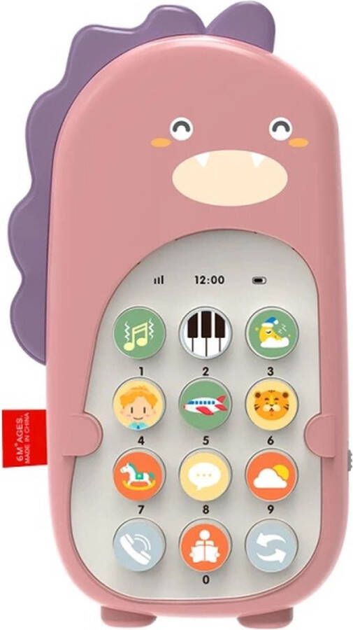 Babycure Dancing dinosaur Pink Dino Babytelefoon Speelgoed telefoon met bijtring!