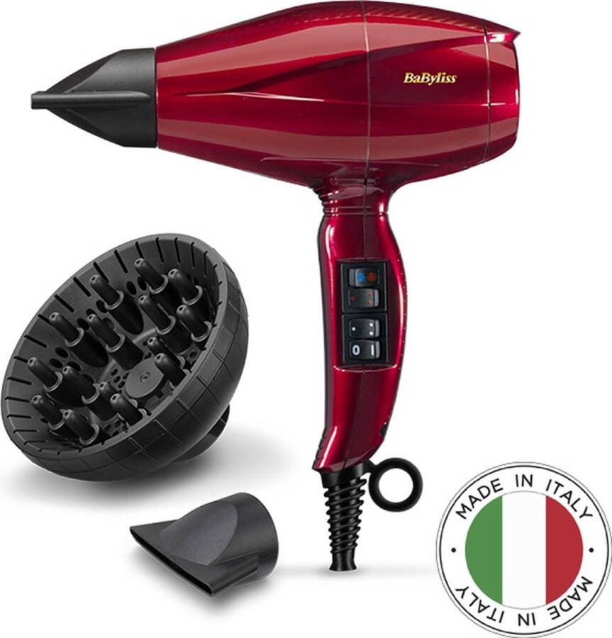 BaByliss 6740DE Bellissimo Professionele Föhn Haardroger Ultieme 2400W Kracht met Ionische Technologie voor Snel en Perfect Glad Haar Diffuser