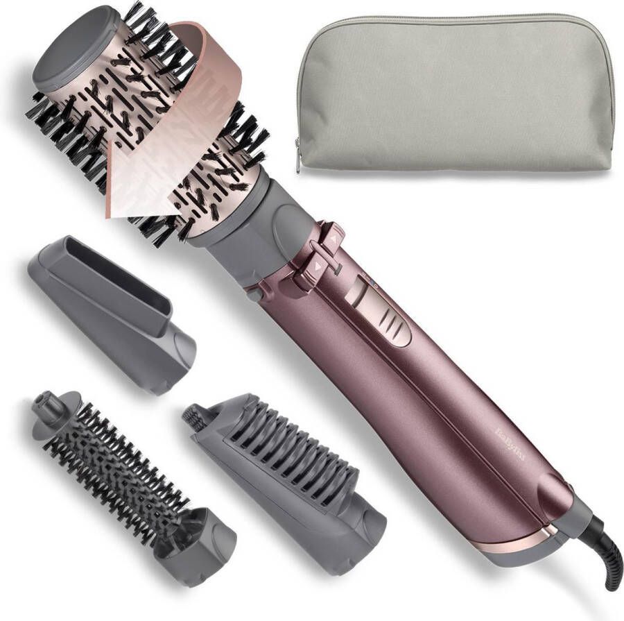 BaByliss Beliss Big Hair 1000 Föhnborstel AS960E Multistyler met 4 opzetstukken Roterende opzetborstel 50mm 2 draairichtingen 1000W [Airstyler]