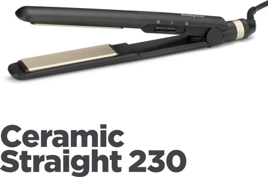 BaByliss Ceramic Straight 230 Stijltang ST089E – 2 temperatuurinstellingen tot 230°C Multi-voltage