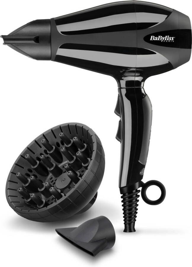 BaByliss Compact Pro 2400 6715DE Föhn Ionische anti-pluis functie Incl. diffuser en 2 blaasmonden Krachtig