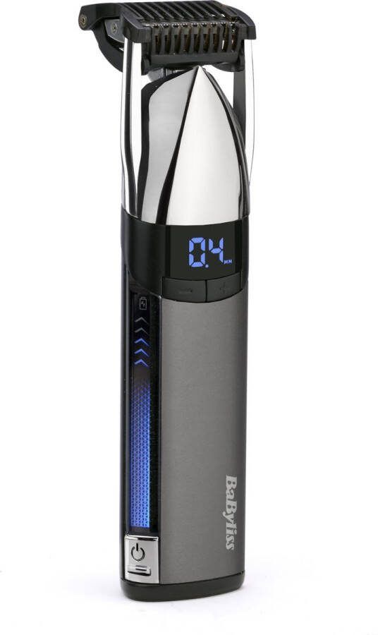 BaByliss Super-X Metal S996E Baardtrimmer Japans Staal Mes 0.4mm-5.0mm haarlengte Digitaal Scherm Meebewegende Kop