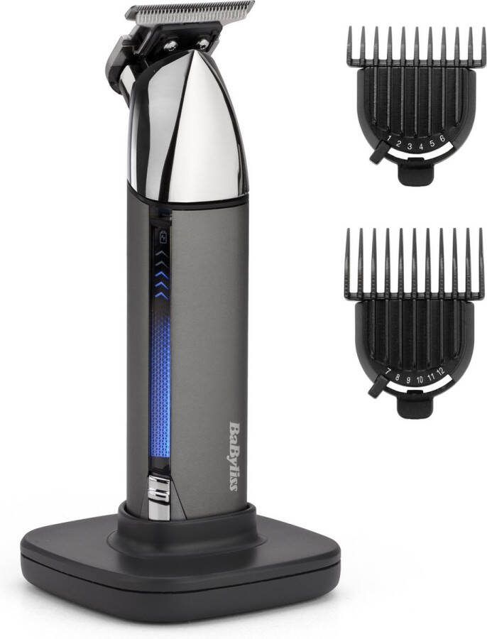 BaBylissMEN Super-X Metal Series T996E Baardtrimmer Japans Staal T-Mes USB Oplaadstation Waterproof