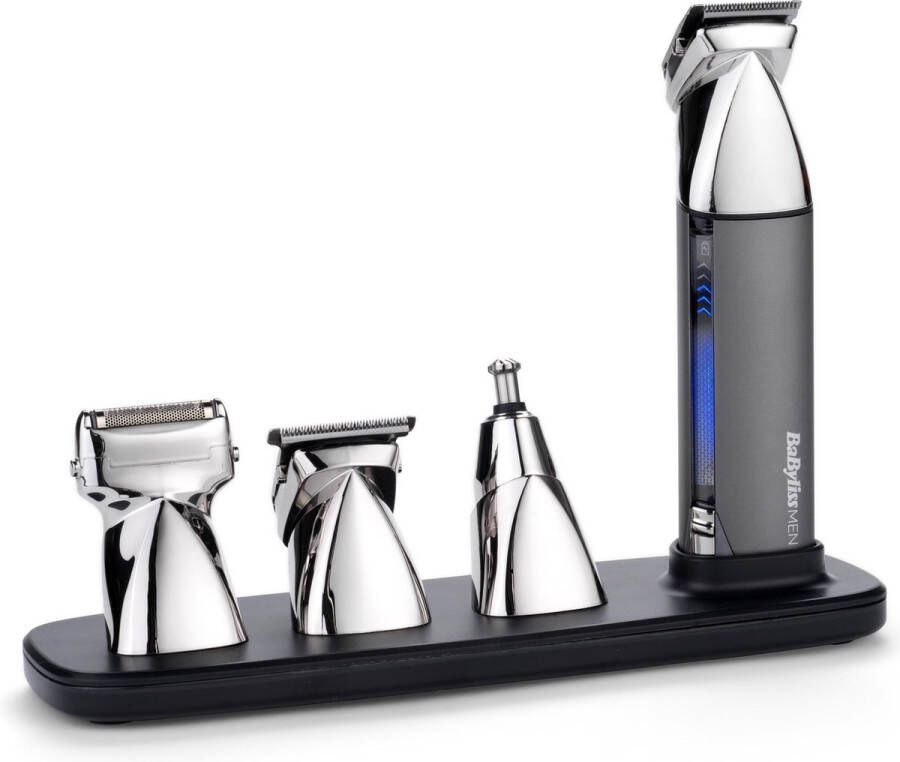 BaBylissMEN BaByliss Super-X Metal 15-in-1 Trimmerset MT996E Tondeuse Magnetische koppen 5 uur draadloos gebruik