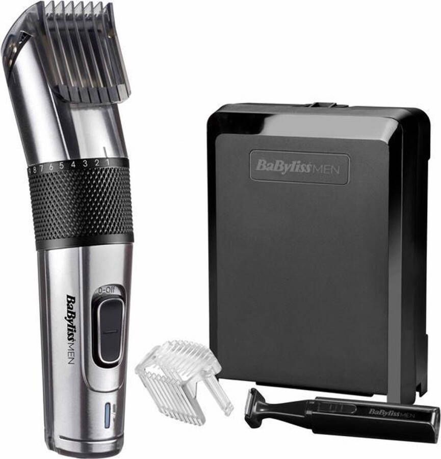BaByliss Carbon Steel Tondeuse E977E Carbon stalen messen Incl. precisietrimmer (op batterij) Uitschuifbare opzetkam 1-25mm