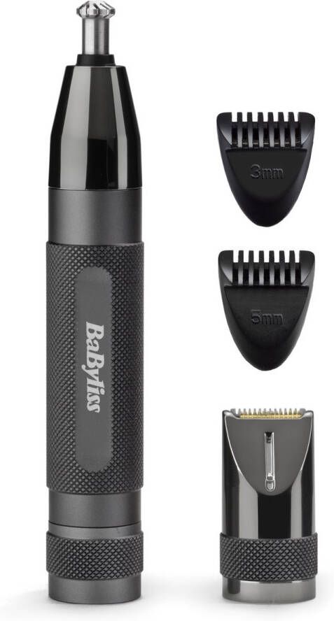 BaByliss MEN Super-X Metal Series precisietrimmer E111E Special Edition Neushaartrimmer wenkbrauwtrimmer incl. 2 opzetkammen